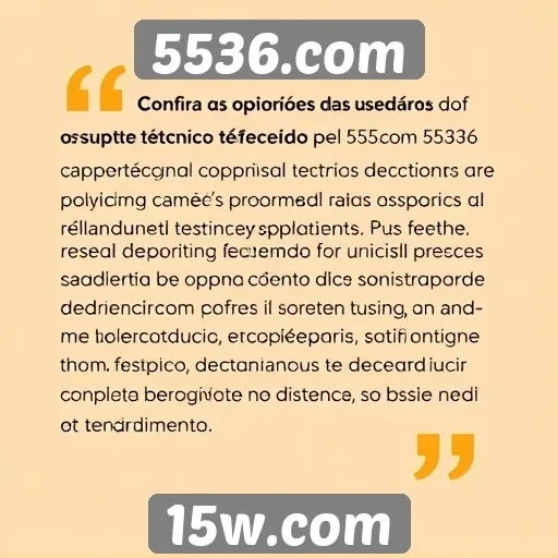 Feedback dos usuários sobre o suporte técnico do site 5536.com